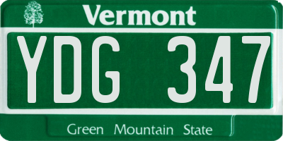 VT license plate YDG347