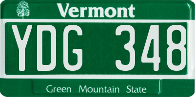 VT license plate YDG348