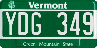 VT license plate YDG349