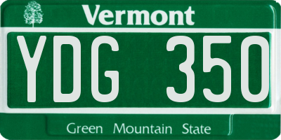 VT license plate YDG350