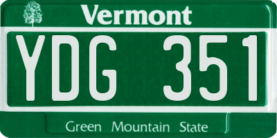 VT license plate YDG351