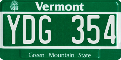 VT license plate YDG354