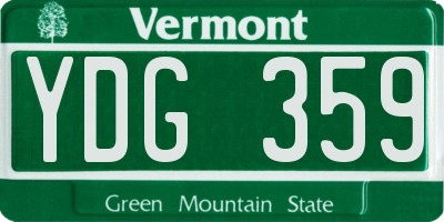 VT license plate YDG359