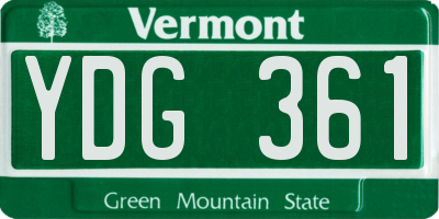 VT license plate YDG361