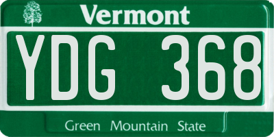 VT license plate YDG368