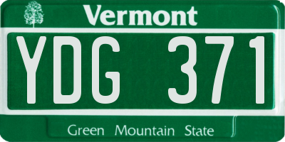 VT license plate YDG371