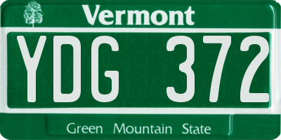 VT license plate YDG372
