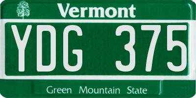 VT license plate YDG375