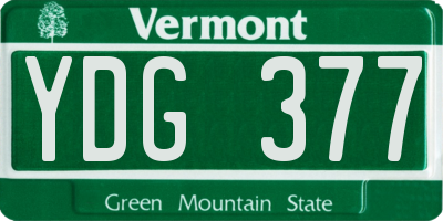 VT license plate YDG377
