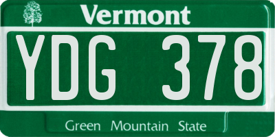 VT license plate YDG378