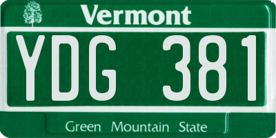 VT license plate YDG381