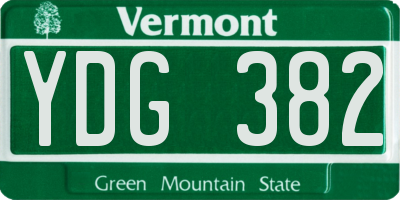 VT license plate YDG382