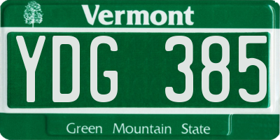 VT license plate YDG385
