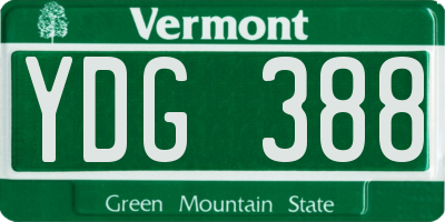 VT license plate YDG388