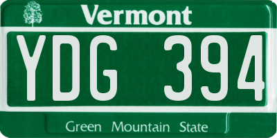 VT license plate YDG394