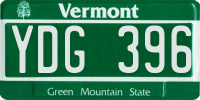 VT license plate YDG396