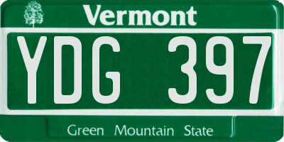 VT license plate YDG397