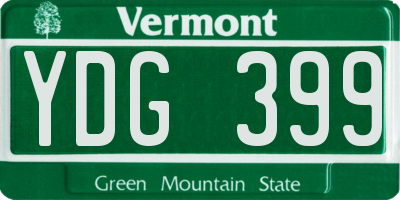 VT license plate YDG399