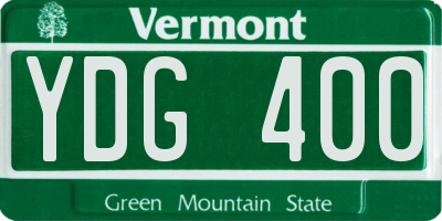 VT license plate YDG400