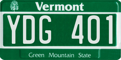 VT license plate YDG401