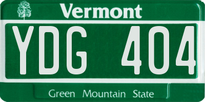VT license plate YDG404