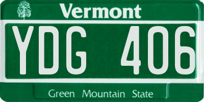 VT license plate YDG406