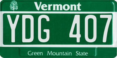 VT license plate YDG407