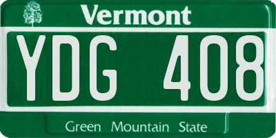 VT license plate YDG408