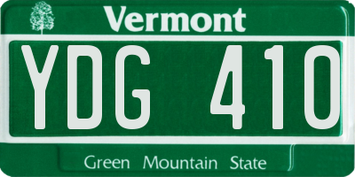 VT license plate YDG410