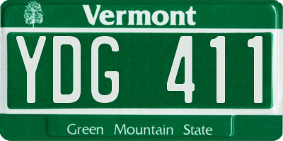 VT license plate YDG411