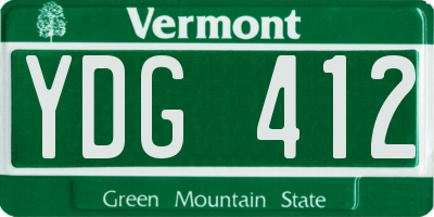 VT license plate YDG412