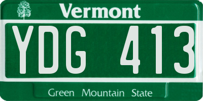 VT license plate YDG413