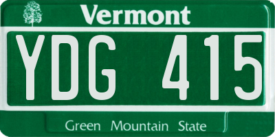 VT license plate YDG415