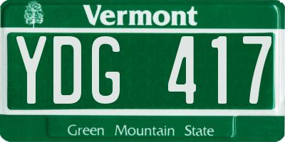 VT license plate YDG417