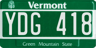VT license plate YDG418