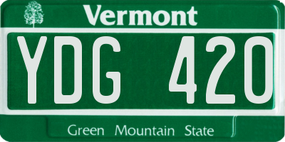 VT license plate YDG420