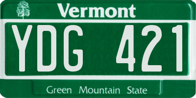 VT license plate YDG421