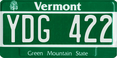 VT license plate YDG422