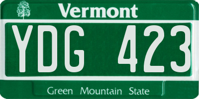 VT license plate YDG423