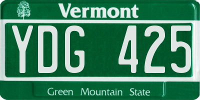 VT license plate YDG425