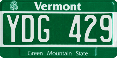 VT license plate YDG429