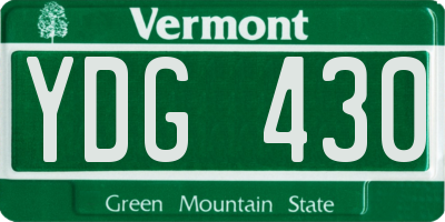 VT license plate YDG430