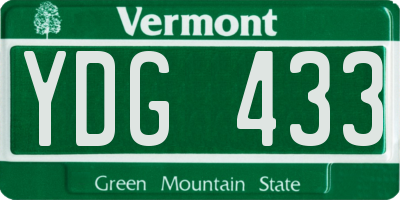 VT license plate YDG433
