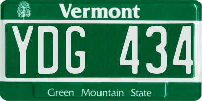VT license plate YDG434