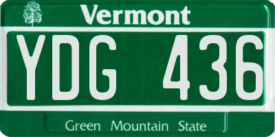 VT license plate YDG436
