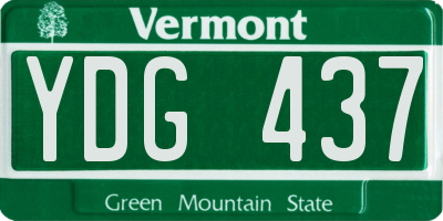 VT license plate YDG437