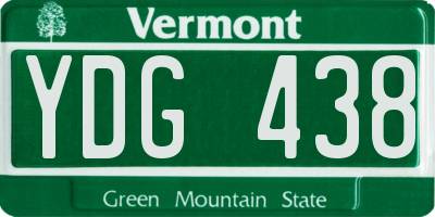 VT license plate YDG438