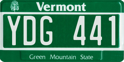 VT license plate YDG441