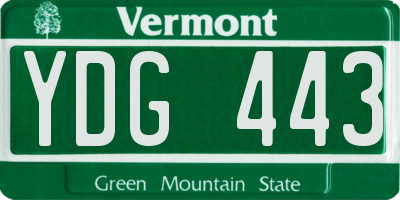 VT license plate YDG443