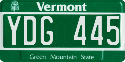 VT license plate YDG445